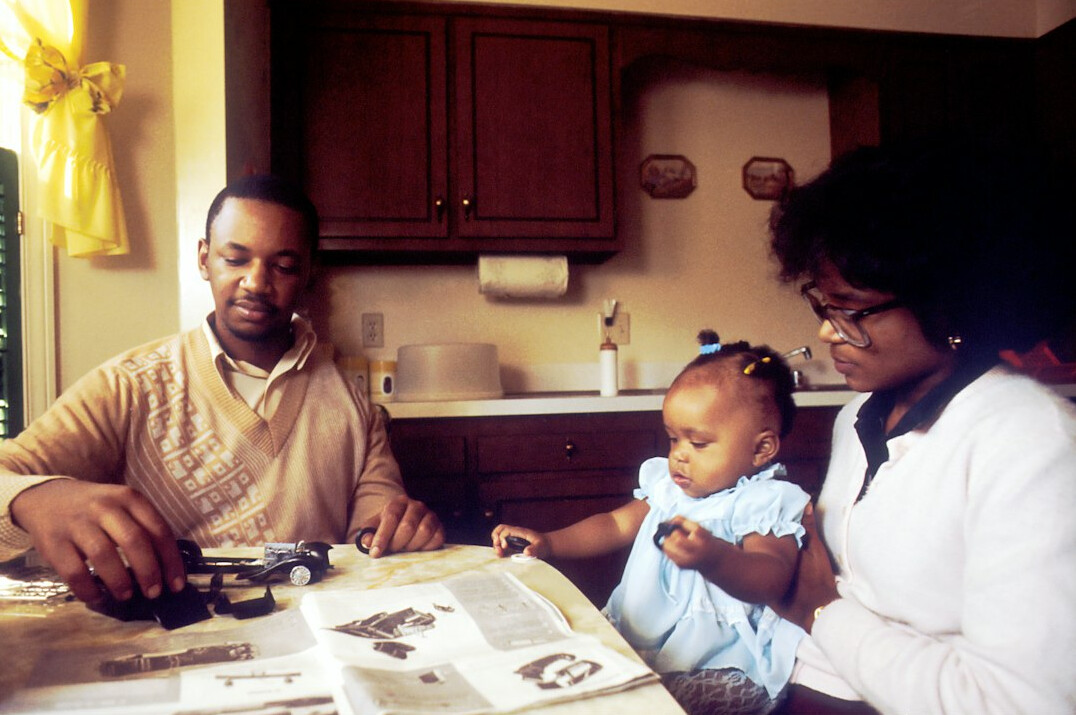 family discussing finances