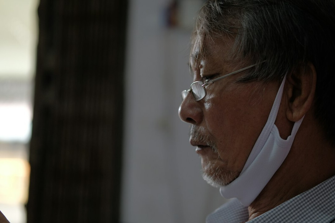 Japanese man in his 50s with glasses, portrait